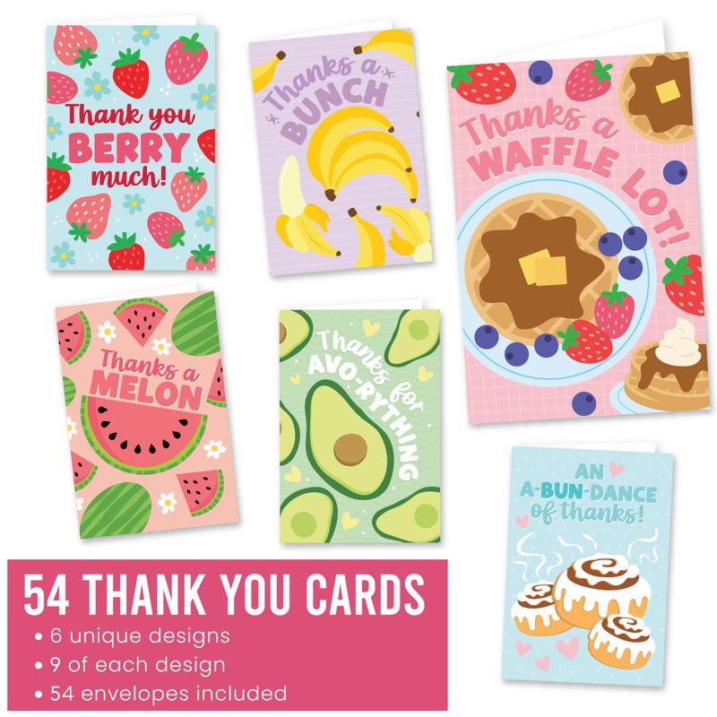 Hadley Designs 54 Colorful Funny Thank You Cards With Envelopes Bulk - Thank You Notes With Envelopes Set, Thank You Card Kids, Teacher Thank You Teacher Cards, Kids Thank You Card For Teachers Appreciation - Image 3